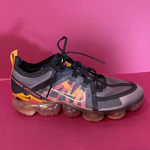 Womens Nike Air VaporMax Running shoes - Black/Grey/Orange/Yellow Floral design - Picture 5 of 7